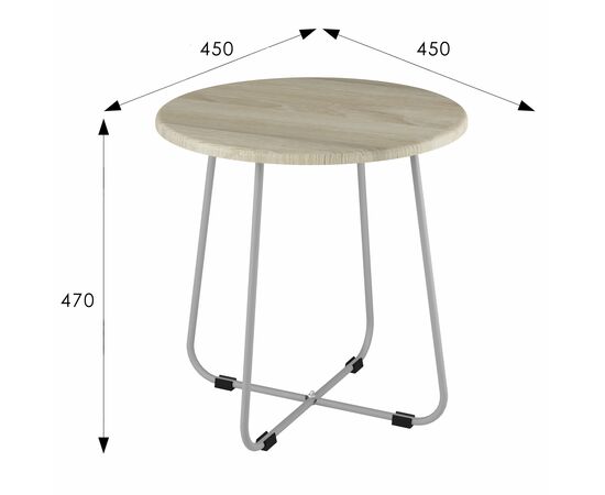 Стол журнальный BeautyStyle 14 дуб сонома/металлик, изображение 3 | Интернет магазин мебели и декора LifeDekor