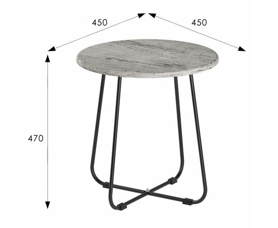 Стол журнальный BeautyStyle 14 серый шпат/черный, изображение 4 | Интернет магазин мебели и декора LifeDekor