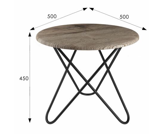 Стол журнальный BeautyStyle 20 дуб крымский состаренный/черный, изображение 4 | Интернет магазин мебели и декора LifeDekor