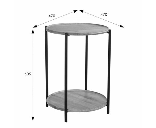 Стол журнальный BeautyStyle 21 орех гикори grey/черный, изображение 9 | Интернет магазин мебели и декора LifeDekor