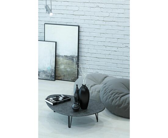 Стол журнальный Дадли серый бетон/чёрный, изображение 2 | Интернет магазин мебели и декора LifeDekor