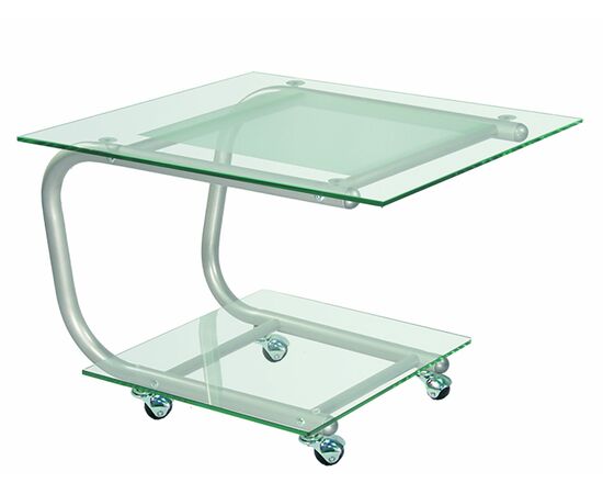 Стол журнальный Дуэт 9 металлик/ прозрачное, изображение 2 | Интернет магазин мебели и декора LifeDekor