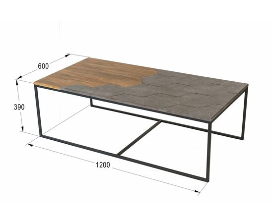 Стол журнальный Китч дуб американский/серый бетон, изображение 3 | Интернет магазин мебели и декора LifeDekor