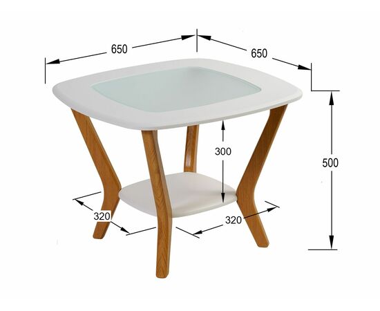 Стол журнальный Мельбурн со стеклом белый/дуб светлый, изображение 5 | Интернет магазин мебели и декора LifeDekor