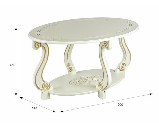 Стол журнальный Овация (М) слоновая кость/золото, изображение 8 | Интернет магазин мебели и декора LifeDekor