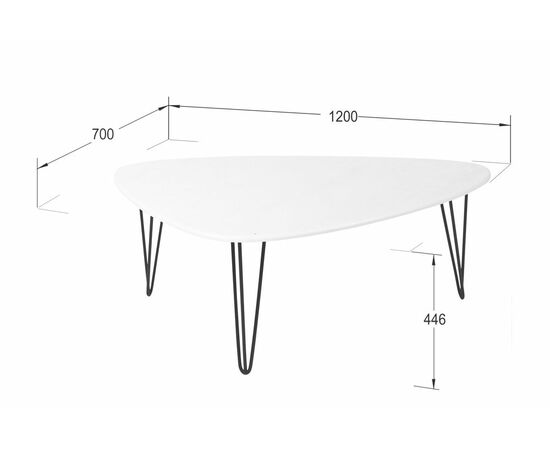 Стол журнальный Престон белый бетон/черный, изображение 4 | Интернет магазин мебели и декора LifeDekor