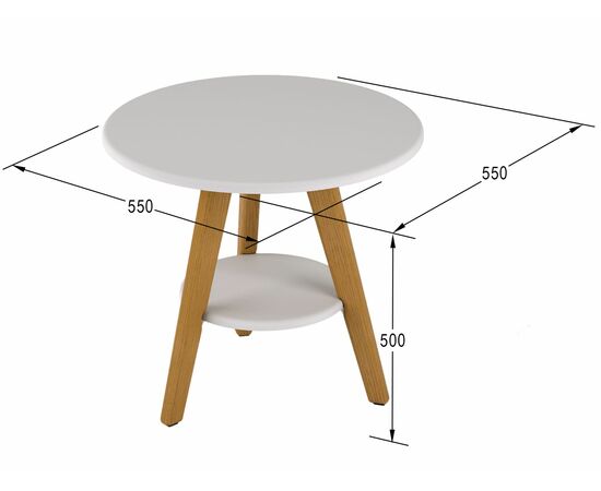 Стол журнальный ХОГ белый/дуб светлый, изображение 2 | Интернет магазин мебели и декора LifeDekor