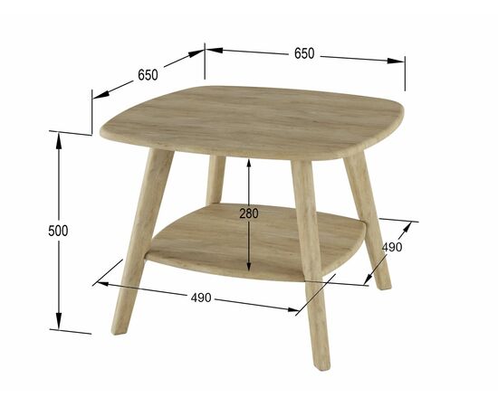 Стол журнальный Хадсон дуб сонома/сонома, изображение 3 | Интернет магазин мебели и декора LifeDekor
