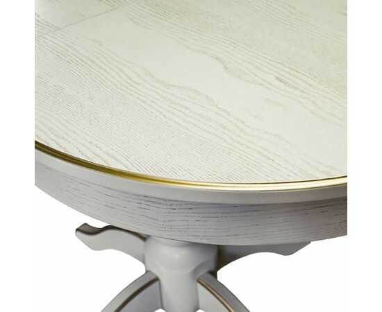 Стол обеденный Тарун 4 раздвижной слоновая кость/золото 120/160*84, изображение 4 | Интернет магазин мебели и декора LifeDekor