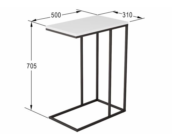 Стол придиванный Агами белый/чёрный, изображение 2 | Интернет магазин мебели и декора LifeDekor