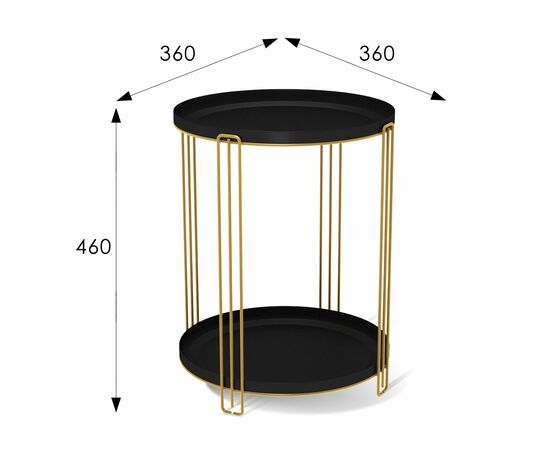 Столик журнальный SHT-CT31 золото/черный муар, изображение 5 | Интернет магазин мебели и декора LifeDekor