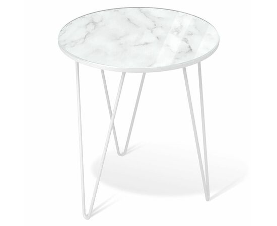Столик журнальный SHT-CT27 белый муар/белый мрамор, изображение 6 | Интернет магазин мебели и декора LifeDekor