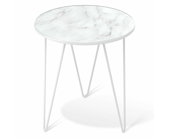 Столик журнальный SHT-CT27 белый муар/белый мрамор, изображение 5 | Интернет магазин мебели и декора LifeDekor