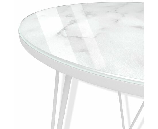 Столик журнальный SHT-CT27 белый муар/белый мрамор, изображение 3 | Интернет магазин мебели и декора LifeDekor