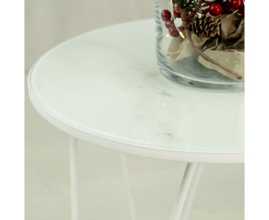 Столик журнальный SHT-CT27 белый муар/белый мрамор, изображение 8 | Интернет магазин мебели и декора LifeDekor
