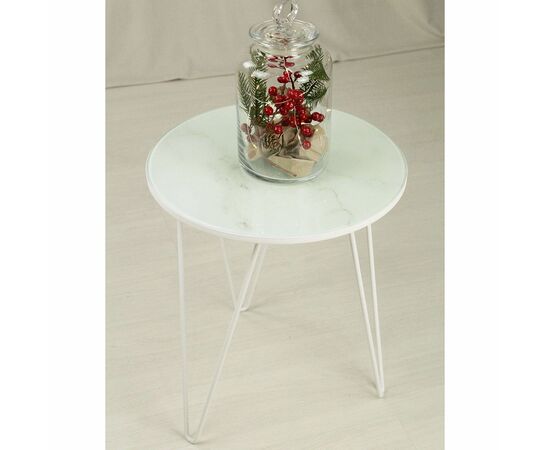Столик журнальный SHT-CT27 белый муар/белый мрамор, изображение 10 | Интернет магазин мебели и декора LifeDekor