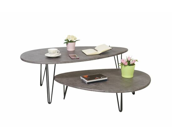 Стол журнальный Дадли серый бетон/чёрный, изображение 4 | Интернет магазин мебели и декора LifeDekor