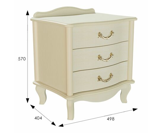 Тумбочка Джульетта 3 ящ. дуб шампань Л, изображение 2 | Интернет магазин мебели и декора LifeDekor