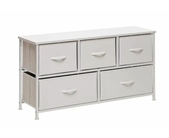 Комод "Линкс" широкий (5 ящ) (каркас Белый / ящики Белый) | Интернет магазин мебели и декора LifeDekor