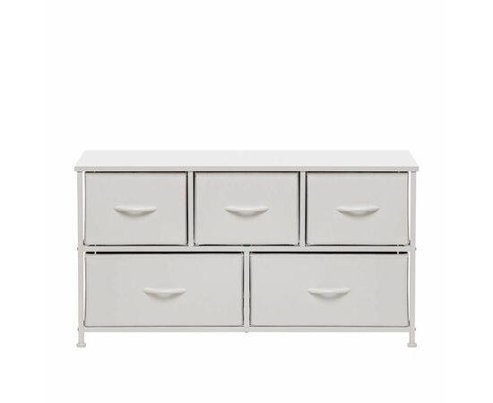 Комод "Линкс" широкий (5 ящ) (каркас Белый / ящики Белый), изображение 2 | Интернет магазин мебели и декора LifeDekor