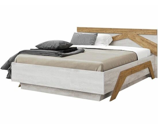 Кровать «Скандинавия 1600» КМК 0905.1, Бетон пайн светлый/Дуб Наварра, изображение 2 | Интернет магазин мебели и декора LifeDekor