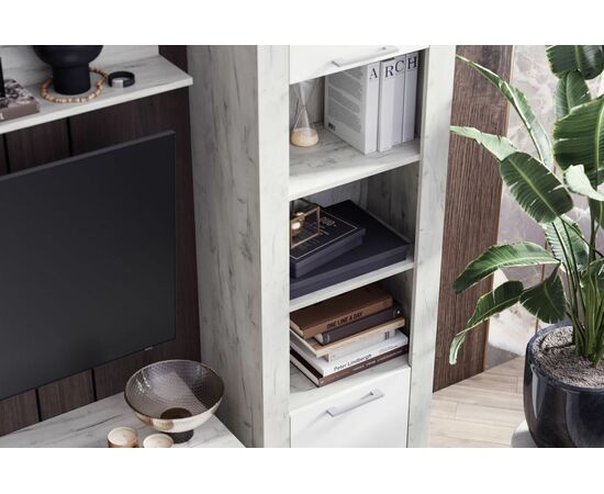 Стенка «Мирослава», МДФ Софт вайт/ Дуб Крафт Белый, изображение 4 | Интернет магазин мебели и декора LifeDekor