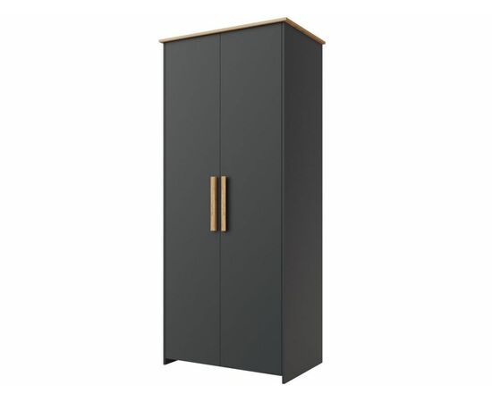 Шкаф «Скандинавия 2Д» КМК 0905.6, Антрацит/ дуб наварра, изображение 2 | Интернет магазин мебели и декора LifeDekor
