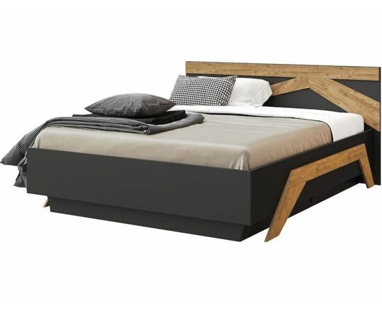 Кровать «Скандинавия 1600» КМК 0905.1, Антрацит/Дуб Наварра | Интернет магазин мебели и декора LifeDekor