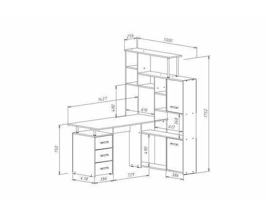 Стол КС-15 венге / дуб молочный левый, изображение 9 | Интернет магазин мебели и декора LifeDekor