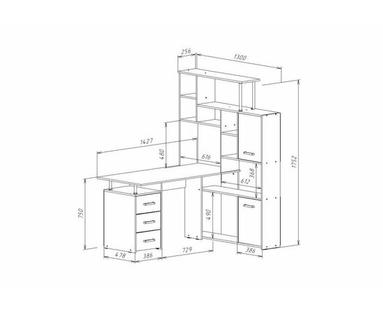 Стол КС-15 венге / дуб молочный правый, изображение 9 | Интернет магазин мебели и декора LifeDekor