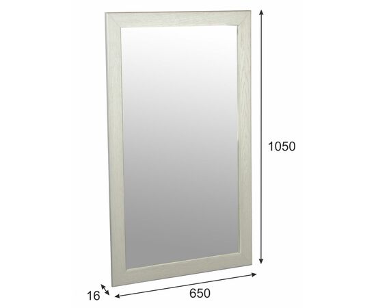 Зеркало навесное Берже 24-105 белый ясень 105 см х 65 см, изображение 2 | Интернет магазин мебели и декора LifeDekor