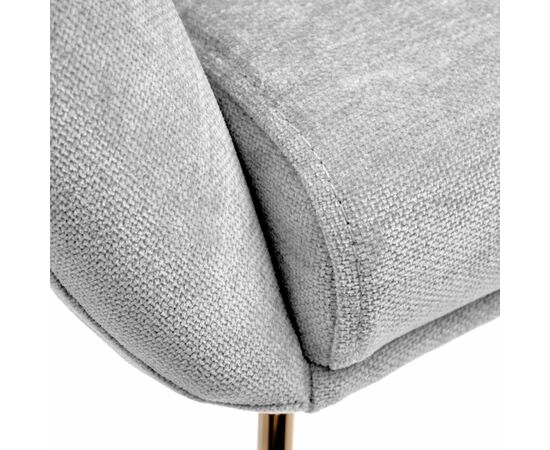 Стул-полукресло Martin серый шенилл, золотые ножки, изображение 6 | Интернет магазин мебели и декора LifeDekor