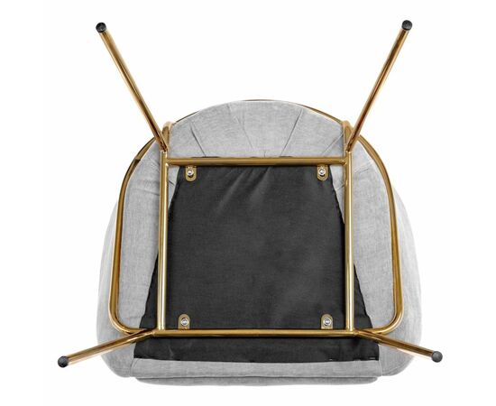 Стул-полукресло Martin серый шенилл, золотые ножки, изображение 9 | Интернет магазин мебели и декора LifeDekor