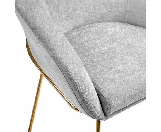 Стул-полукресло Martin серый шенилл, золотые ножки, изображение 5 | Интернет магазин мебели и декора LifeDekor