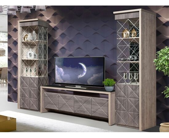 Тумба «Монако 4Д» КМК 0673.10, Сосна натуральная/Дуб шале графит, изображение 3 | Интернет магазин мебели и декора LifeDekor