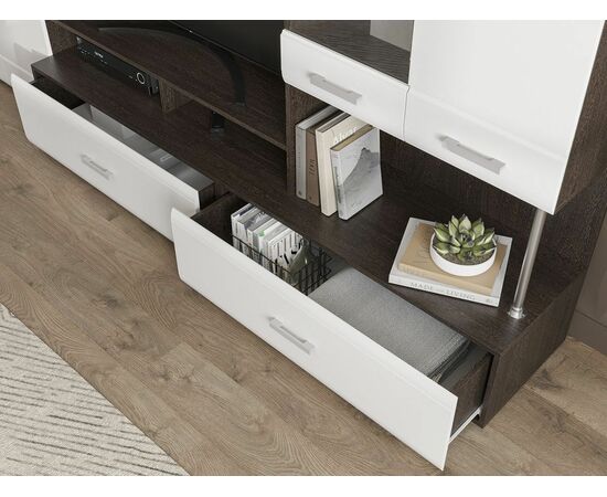 Стенка «Вегас», Белый глянец/венге, изображение 6 | Интернет магазин мебели и декора LifeDekor