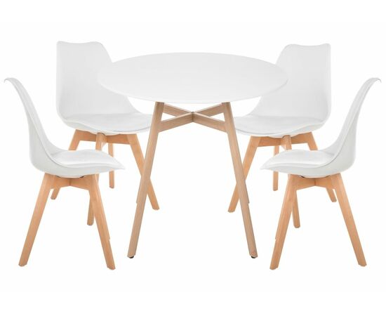 Обеденная группа Номиа 90 white / wood | Интернет магазин мебели и декора LifeDekor