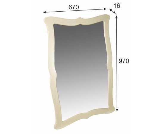 Зеркало навесное Берже 23 слоновая кость 97 см х 67 см, изображение 6 | Интернет магазин мебели и декора LifeDekor
