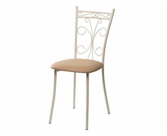 Стул Неаполь ДП2-16, кожзам Линкольн беж, каркас белый матовый, изображение 2 | Интернет магазин мебели и декора LifeDekor