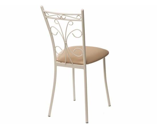 Стул Неаполь ДП2-16, кожзам Линкольн беж, каркас белый матовый, изображение 3 | Интернет магазин мебели и декора LifeDekor