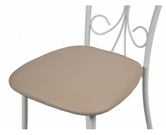 Стул Неаполь ДП2-16, кожзам Линкольн беж, каркас белый матовый, изображение 4 | Интернет магазин мебели и декора LifeDekor