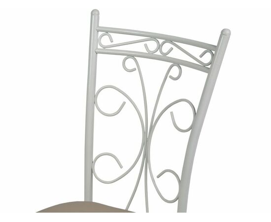 Стул Неаполь ДП2-16, кожзам Линкольн беж, каркас белый матовый, изображение 5 | Интернет магазин мебели и декора LifeDekor