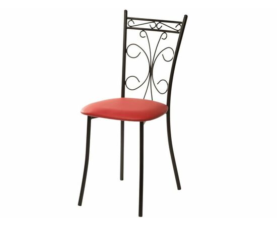 Стул Неаполь ДП2-16, кожзам Экотек красный, каркас черный матовый, изображение 2 | Интернет магазин мебели и декора LifeDekor