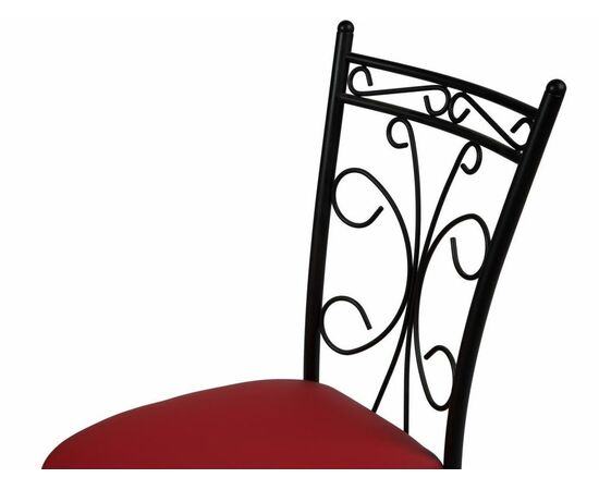 Стул Неаполь ДП2-16, кожзам Экотек красный, каркас черный матовый, изображение 5 | Интернет магазин мебели и декора LifeDekor