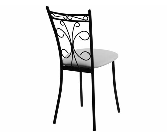 Стул Неаполь ДП2-16, кожзам Линкольн белый, каркас черный матовый, изображение 3 | Интернет магазин мебели и декора LifeDekor