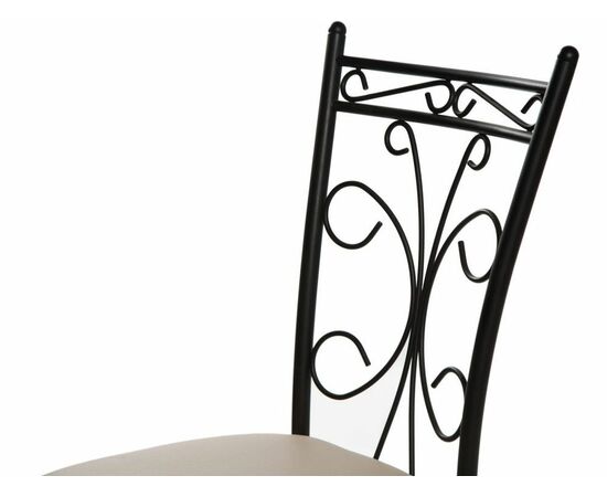 Стул Неаполь ДП2-16, кожзам Линкольн беж, каркас черный матовый, изображение 5 | Интернет магазин мебели и декора LifeDekor