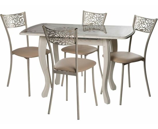 Обеденная группа (Стол Альба мини и 4 стула Эрго), патина 25, изображение 2 | Интернет магазин мебели и декора LifeDekor