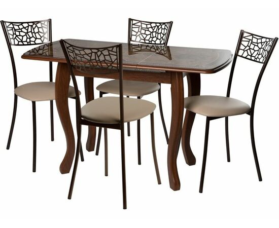 Обеденная группа (Стол Альба мини и 4 стула Кемпер), мореная береза, изображение 2 | Интернет магазин мебели и декора LifeDekor