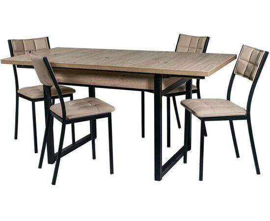 Обеденная группа (Стол Арт и 4 стула Дункан), Линкольн беж., изображение 2 | Интернет магазин мебели и декора LifeDekor