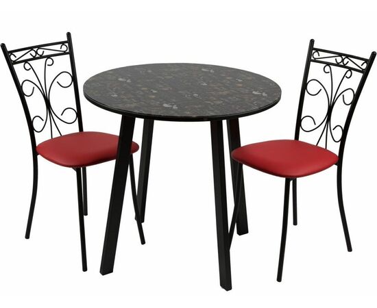 Обеденная группа (Стол Филд и 2 стула Неаполь), Экотек красный, изображение 2 | Интернет магазин мебели и декора LifeDekor